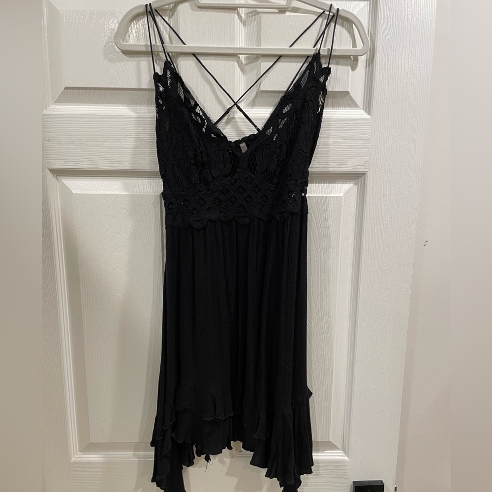 Free People Black Lace mini dress (size small)